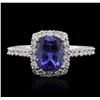 Image 2 : 14KT White Gold 1.71 ctw Tanzanite and Diamond Ring