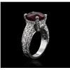 Image 3 : 18KT White Gold 4.87 ctw Ruby and Diamond Ring