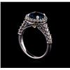 Image 4 : 2.56 ctw London Blue Topaz and Diamond Ring - 14KT White Gold