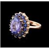 Image 1 : 14KT Rose Gold 5.94 ctw Tanzanite, Sapphire and Diamond Ring