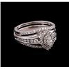 Image 1 : 0.81 ctw Diamond Ring and Wedding Band - 14KT White Gold