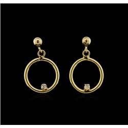 0.03 ctw Diamond Earrings - 14KT Yellow Gold