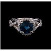 Image 2 : 2.66 ctw London Blue Topaz and Diamond Ring - 14KT White Gold