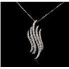 Image 1 : 14-18KT White Gold 0.15 ctw Diamond Pendant With Chain
