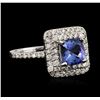 Image 1 : 14KT White Gold 1.61 ctw Tanzanite and Diamond Ring