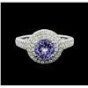 Image 2 : 18KT White Gold 1.37 ctw Tanzanite and Diamond Ring