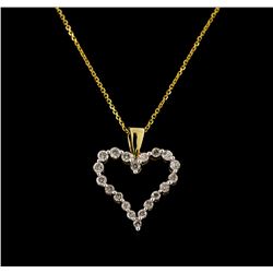 0.50 ctw Diamond Pendant With Chain - 14KT Yellow Gold