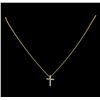 Image 2 : 0.31 ctw Diamond Cross Pendant With Chain - 14KT Yellow Gold