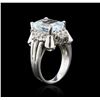 Image 3 : 14KT White Gold 4.60 ctw Aquamarine and Diamond Ring