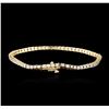 Image 2 : 14KT Yellow Gold 1.89 ctw Diamond Tennis Bracelet