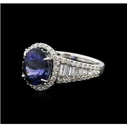 14KT White Gold 3.68 ctw Tanzanite and Diamond Ring