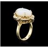 Image 3 : 14KT Yellow Gold 3.79 ctw Opal and Diamond Ring