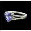 Image 1 : 14KT White Gold 1.72 ctw Tanzanite and Diamond Ring