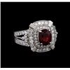 Image 1 : 14KT White Gold 2.67 ctw Spinel and Diamond Ring