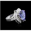 Image 1 : 14KT White Gold 4.58 ctw Tanzanite and Diamond Ring