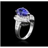 Image 3 : 14KT White Gold 4.58 ctw Tanzanite and Diamond Ring