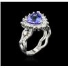 Image 3 : 14KT White Gold 2.01 ctw Tanzanite and Diamond Ring