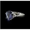Image 1 : 14KT White Gold 4.58 ctw Tanzanite and Diamond Ring