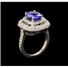 Image 4 : 14KT White Gold 3.26 ctw Tanzanite and Diamond Ring