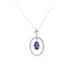 Image 1 : 14KT White Gold 2.16 ctw Tanzanite and Diamond Pendant With Chain