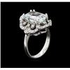 Image 3 : 5.05 ctw Aquamarine and Diamond Ring - 14KT White Gold