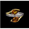 Image 2 : Crayola 2.20 ctw Citrine and White Sapphire Ring - .925 Silver