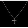Image 2 : 0.55 ctw Diamond Pendant With Chain - 14KT White Gold