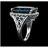 Image 3 : 14KT White Gold 31.13 ctw Topaz and Diamond Ring