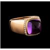 Image 1 : Fred of Paris Pain De Sucre Amethyst and Diamond Ring - 18KT Pink Gold