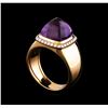 Image 4 : Fred of Paris Pain De Sucre Amethyst and Diamond Ring - 18KT Pink Gold