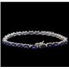 Image 2 : 14KT White Gold 12.00 ctw Sapphire and Diamond Bracelet