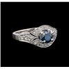 Image 1 : 1.12 ctw Blue Diamond Ring - 18KT White Gold