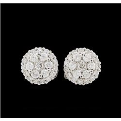 0.51 ctw Diamond Earrings - 14KT White Gold