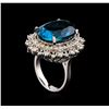 Image 4 : 14KT White Gold 16.09 ctw Topaz and Diamond Ring