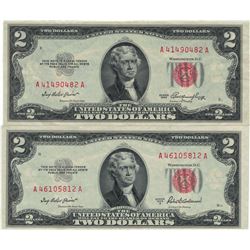 1953 $2 AU Uncirculated Certificate Currency Lot of 2