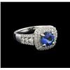 Image 1 : 14KT White Gold 1.53 ctw Tanzanite and Diamond Ring