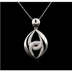 14KT White Gold 1.40 ctw Diamond Pendant With Chain