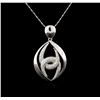 Image 1 : 14KT White Gold 1.40 ctw Diamond Pendant With Chain