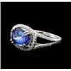 Image 1 : 14KT White Gold 4.14 ctw Tanzanite and Diamond Ring
