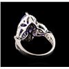 Image 3 : 14KT White Gold 3.88 ctw Tanzanite and Diamond Ring