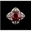 Image 2 : 14KT White Gold 6.87 ctw Ruby and Diamond Ring