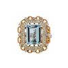 Image 2 : 4.55 ctw Aquamarine and Diamond Ring - 14KT Rose and White Gold