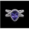 Image 1 : 2.40 ctw Tanzanite and Diamond Ring - 14KT White Gold