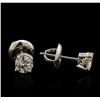 Image 2 : 0.64 ctw Diamond Stud Earrings - 14KT White Gold