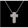 Image 1 : 1.00 ctw Diamond Pendant With Chain - 14KT White Gold