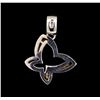 Image 2 : 0.20 ctw Diamond Butterfly Pendant - 14KT White Gold