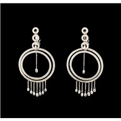 4.01 ctw Diamond Earrings - 18KT White Gold