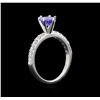 Image 3 : 0.83 ctw Tanzanite and Diamond Ring - 18KT White Gold