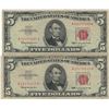 Image 1 : 1963 $5 Red Seal Bill Lot of 2