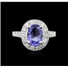 Image 2 : 14KT White Gold 2.93 ctw Tanzanite and Diamond Ring